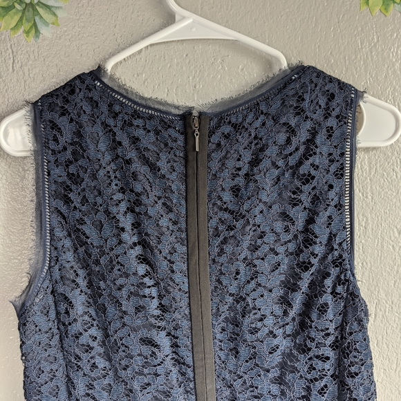 Rebecca Taylor Sleeveless Lace Miz Pleat Dress - Picture 12 of 16